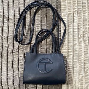 Telfar navy blue mini bag